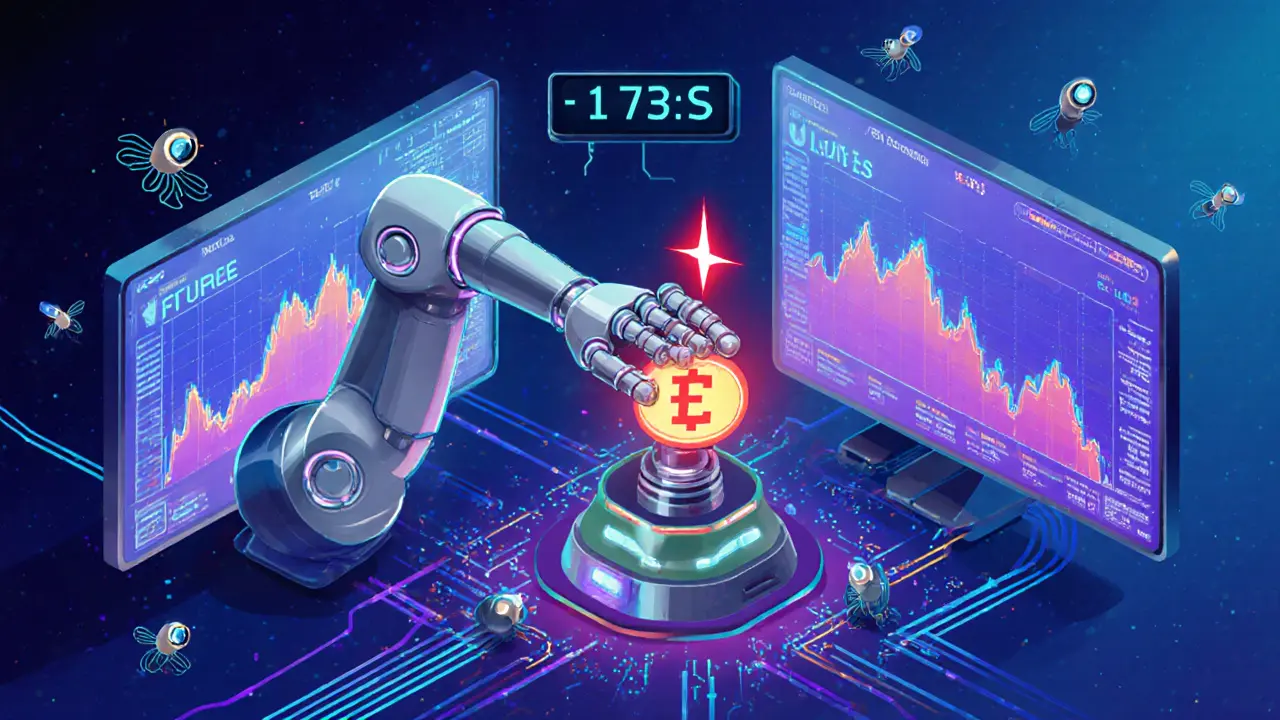 Robot arm quickly closing price gap between futures and spot markets.