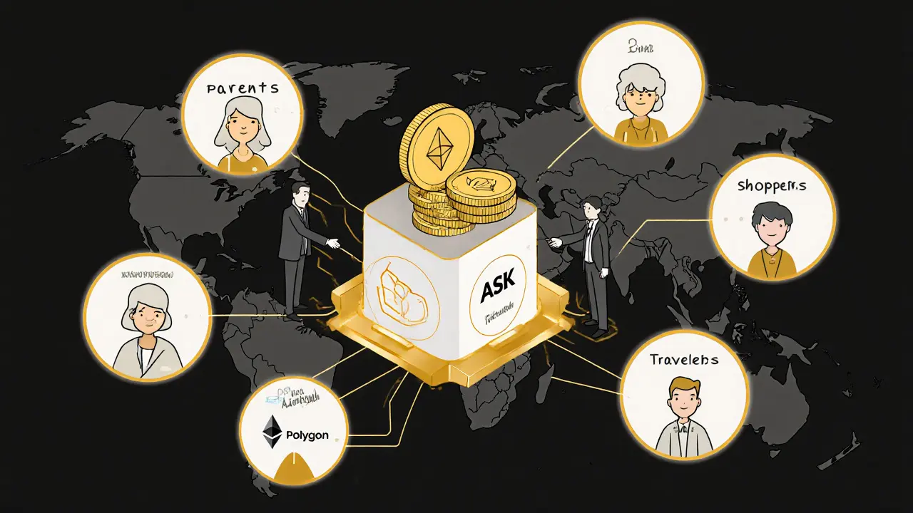 Digital advertising marketplace where users share anonymized data and receive ASK tokens via blockchain networks.