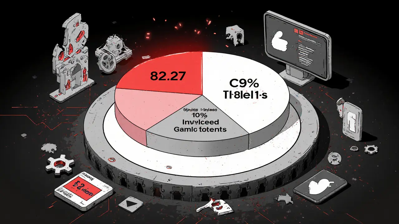 Giant pie chart showing 90% of tokens owned by early investors, tiny sliver for airdrop participants.