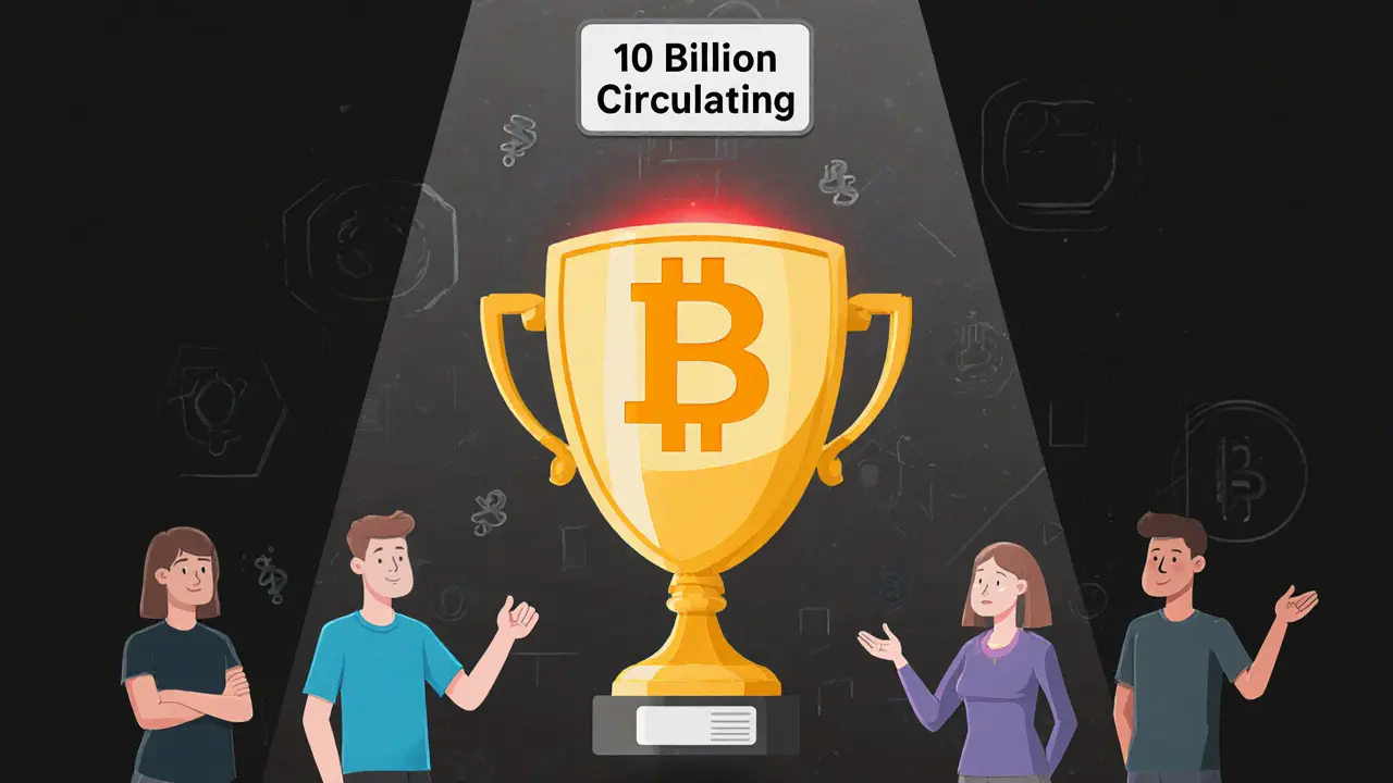 The BRIT token floating uselessly with no staking or fee payment icons, surrounded by confused users.