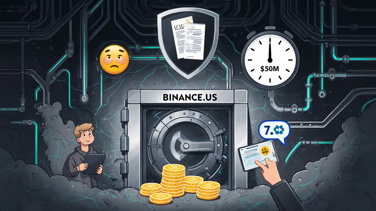 Underground cold wallet with insurance shield and user uploading ID under a 72-hour clock.