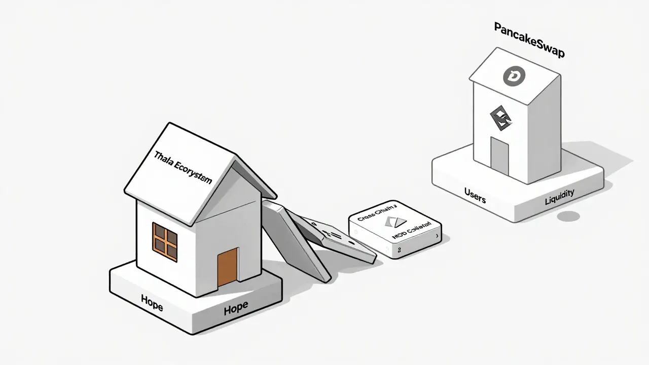 Fragile Thala ecosystem house of cards toppling while other DeFi projects stand strong