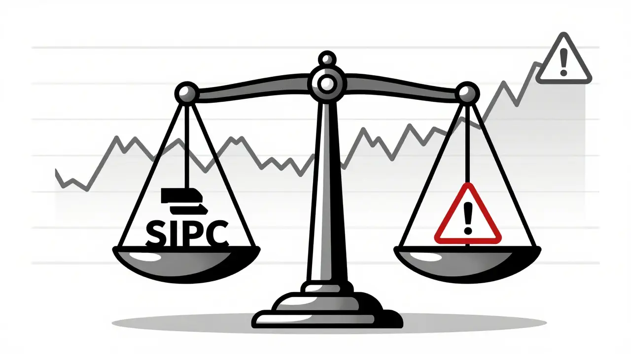 Scale showing no SIPC insurance for MAon with regulatory warnings and low trading volume