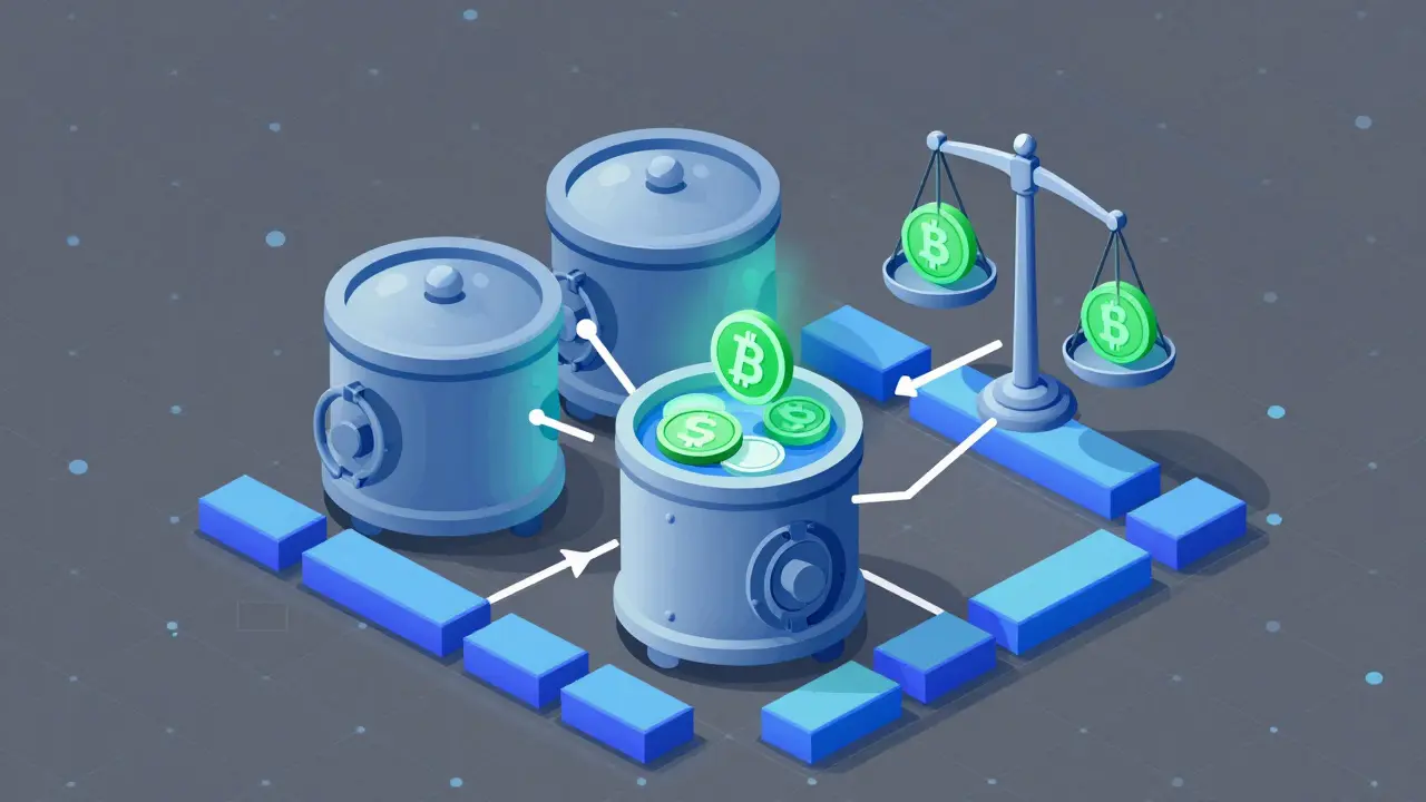 Crypto lending protocol showing collateral deposits and credit lines