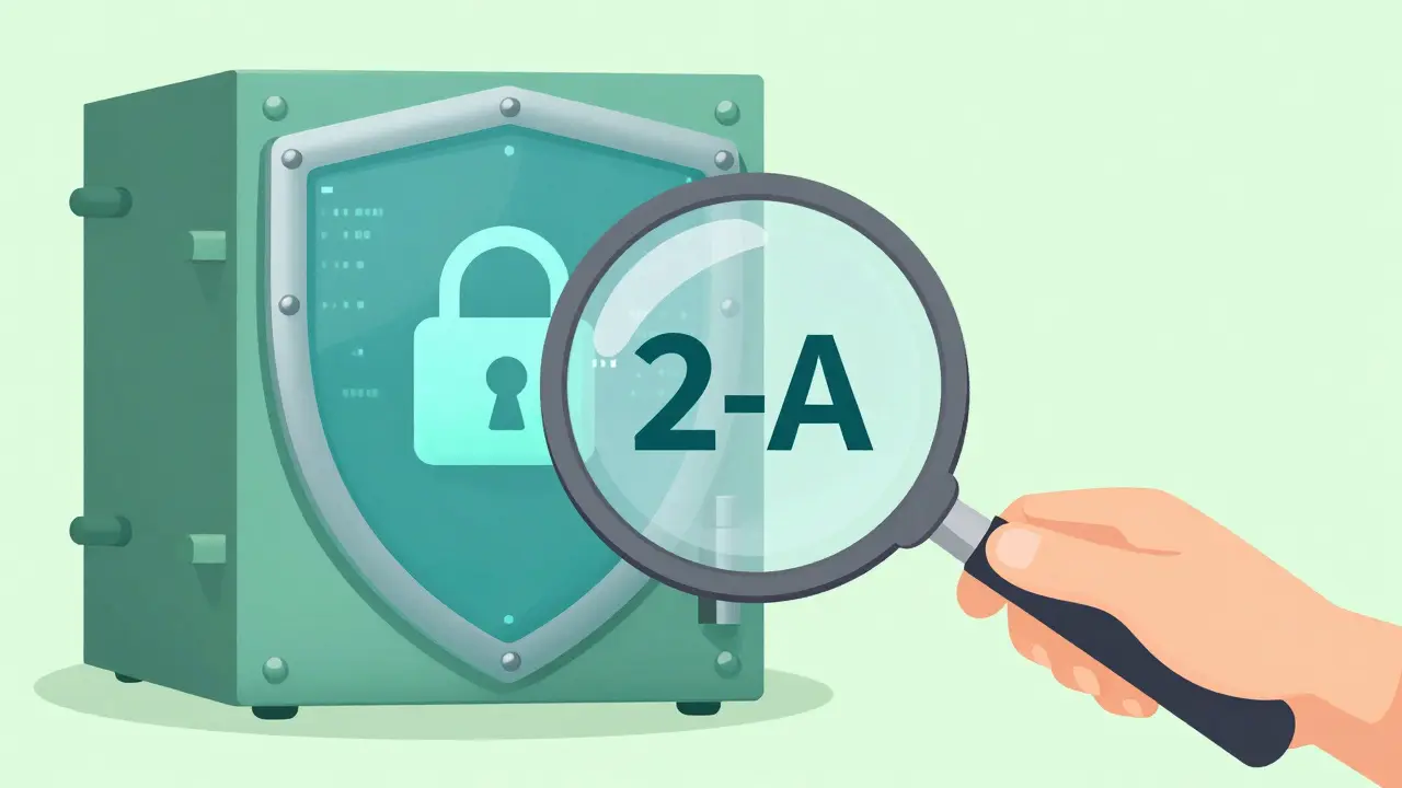 A magnifying glass inspecting a URL for typos next to a secure digital vault with a shield.