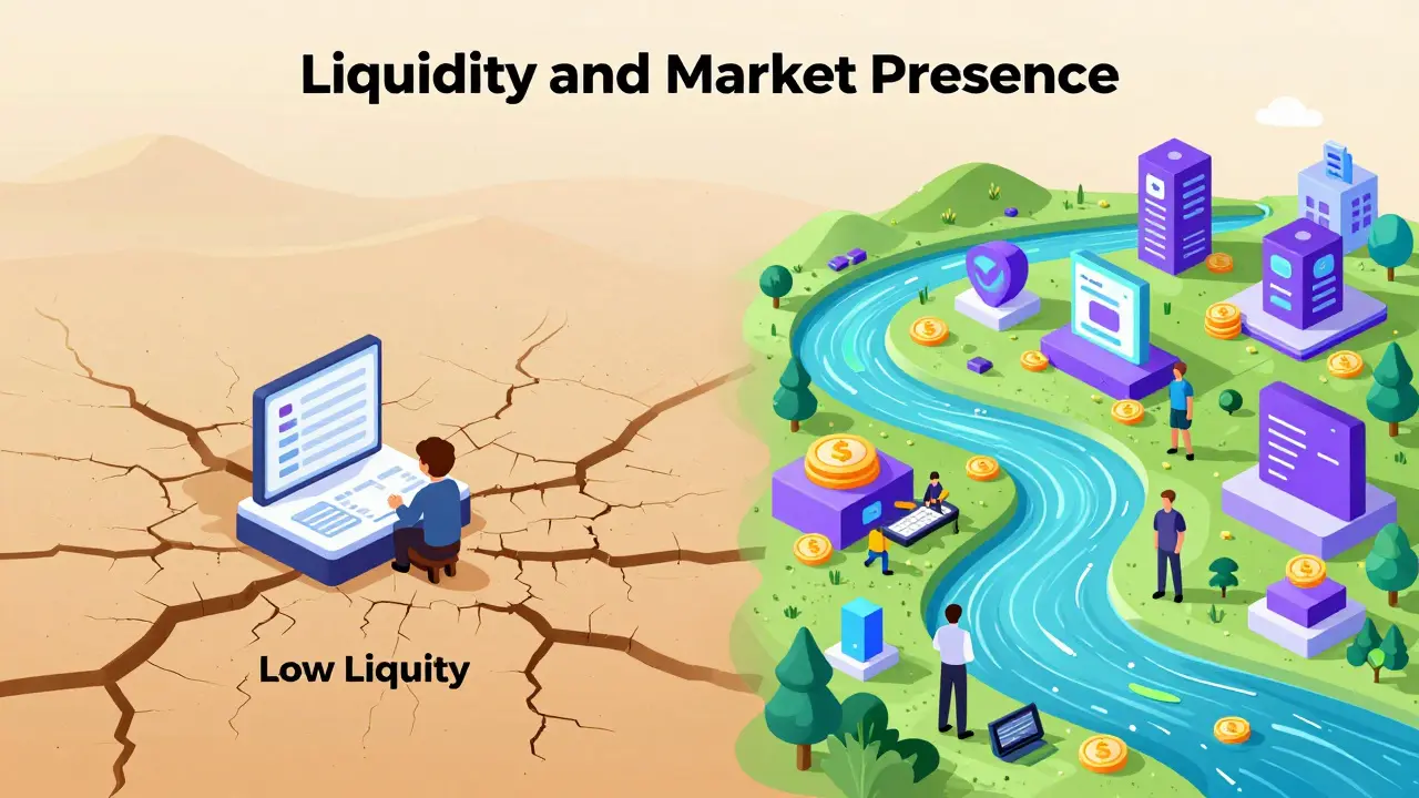 Comparison of low liquidity exchange versus high volume platforms