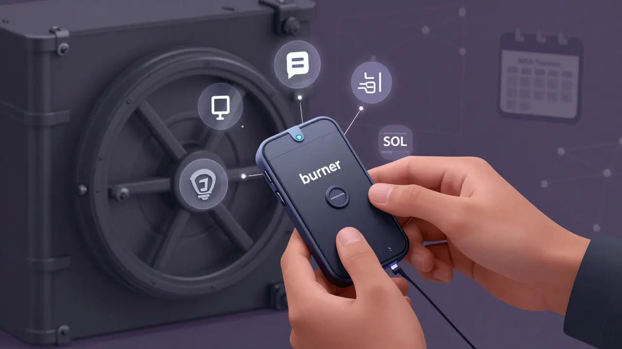 Concept art of using a burner wallet for airdrops