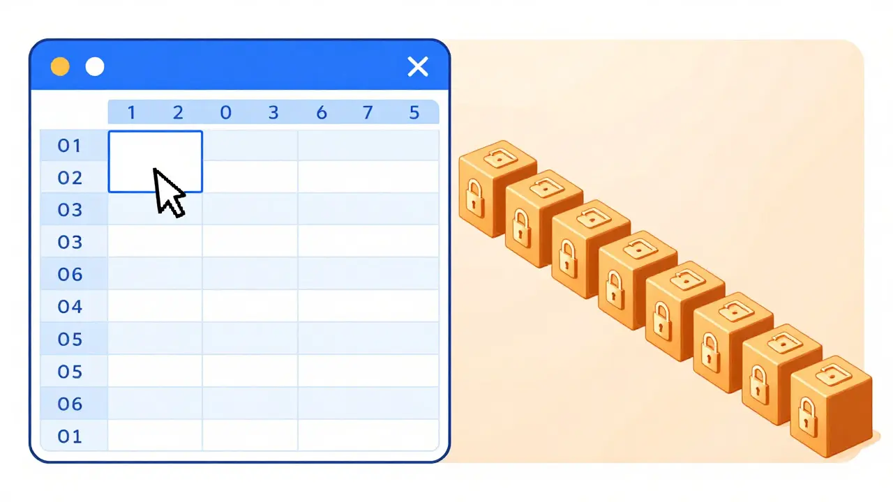 Diagram showing editable database tables versus immutable blockchain data chains