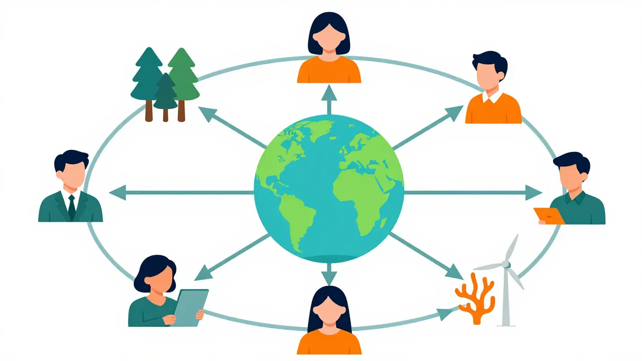 Global network of users voting on eco-project funding