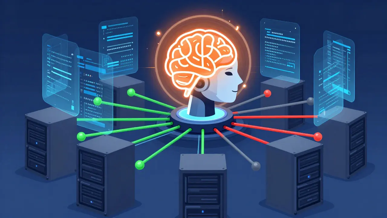 AI agent optimizing connections between healthy and slow servers