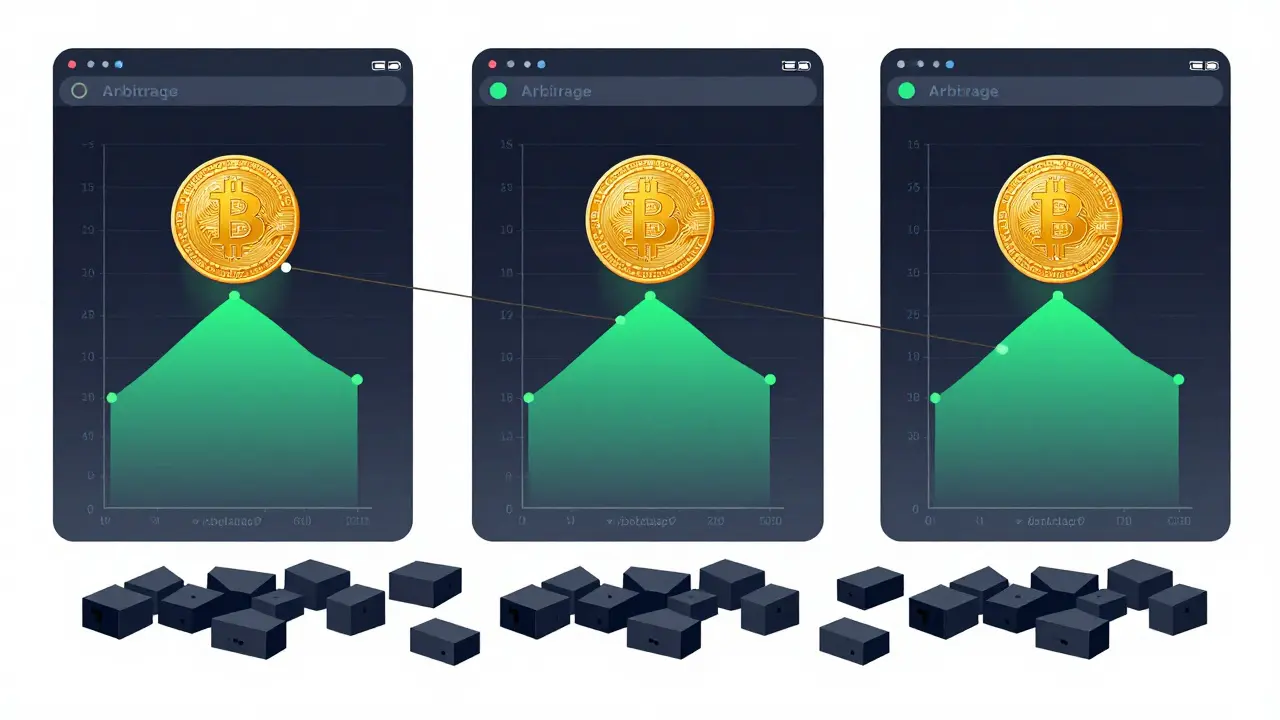 Diagram showing price discrepancies across fragmented crypto exchanges
