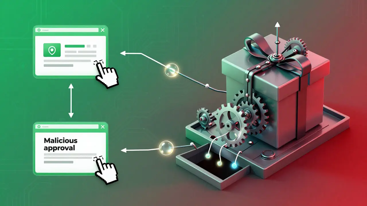 Flowchart illustrating the mechanics of a crypto phishing wallet trap