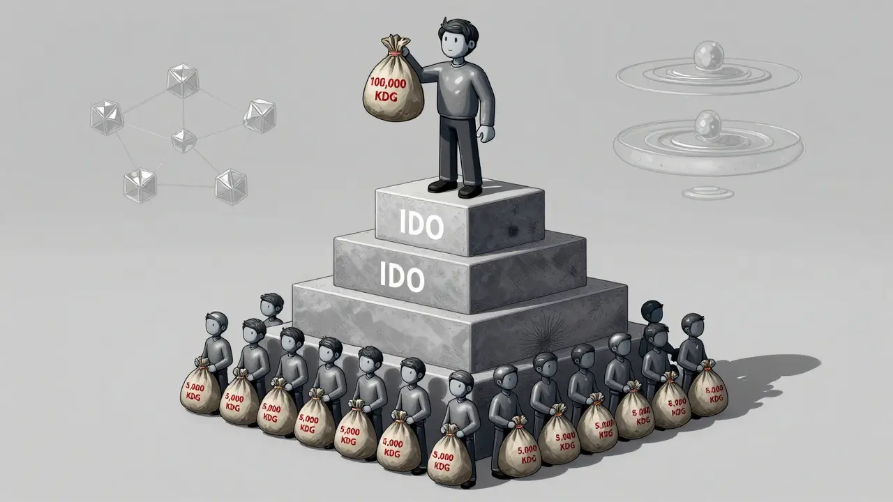 Illustration of a pyramid showing unequal crypto staking tiers