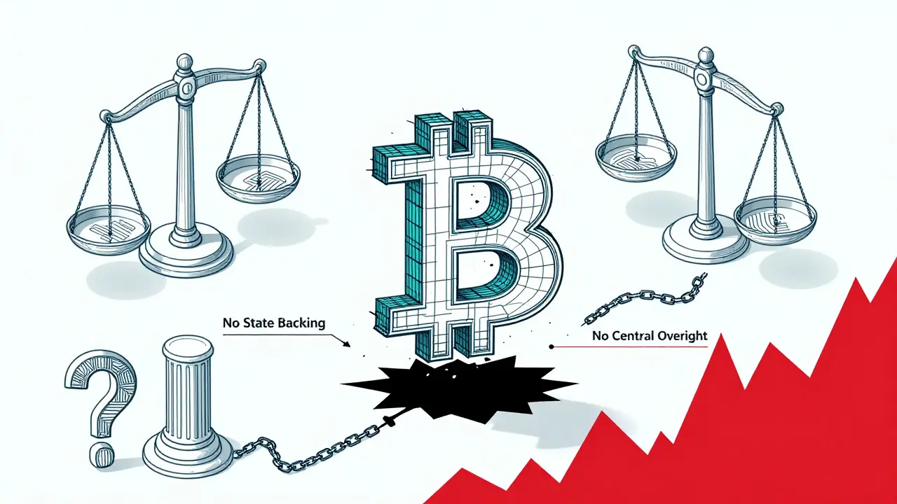 Illustration of Bitcoin instability and uncertainty concepts