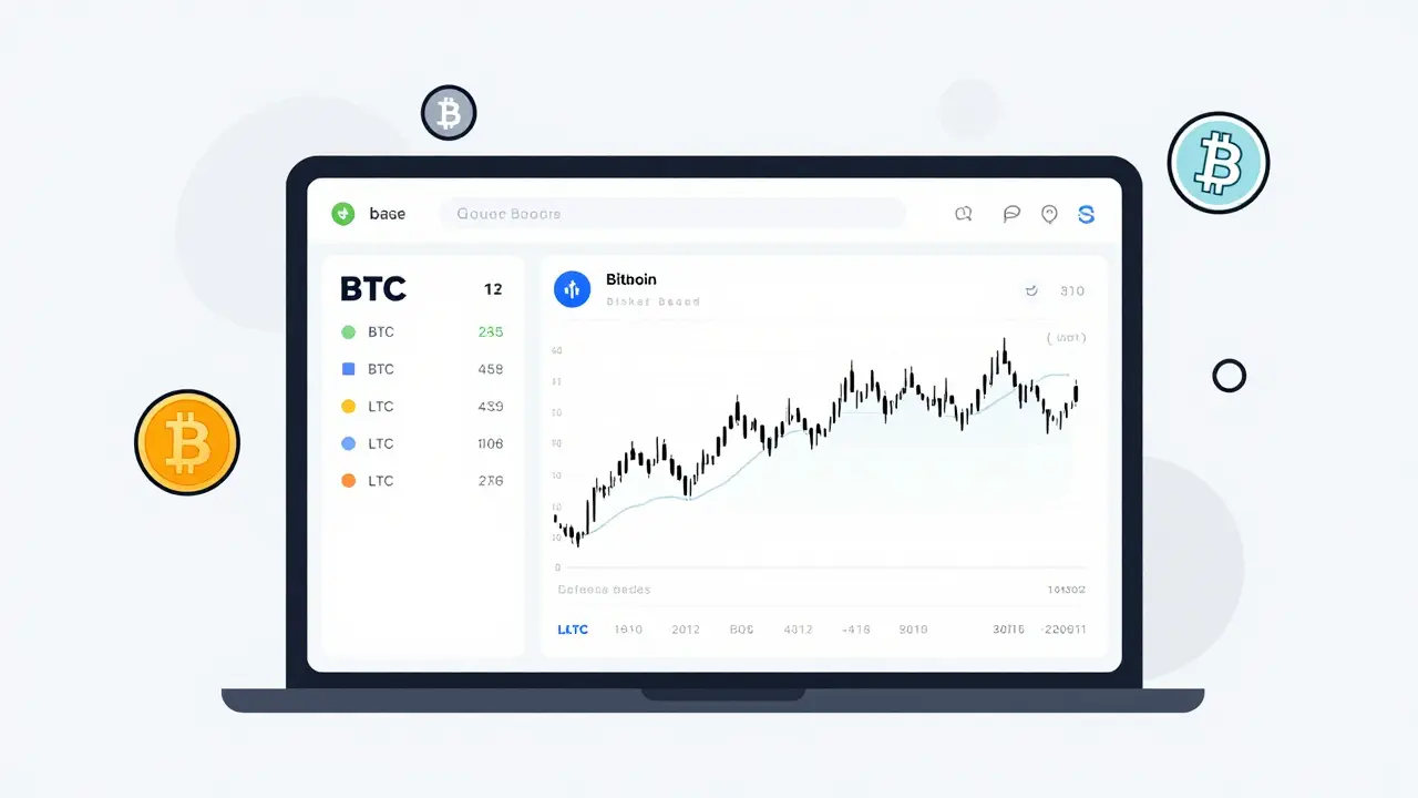 Simplified crypto trading interface showing limited assets