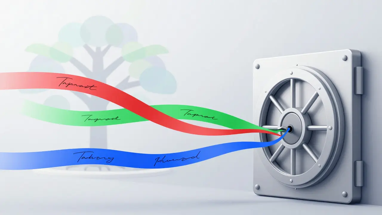 Cartoon depiction of Schnorr signatures merging into one secure lock