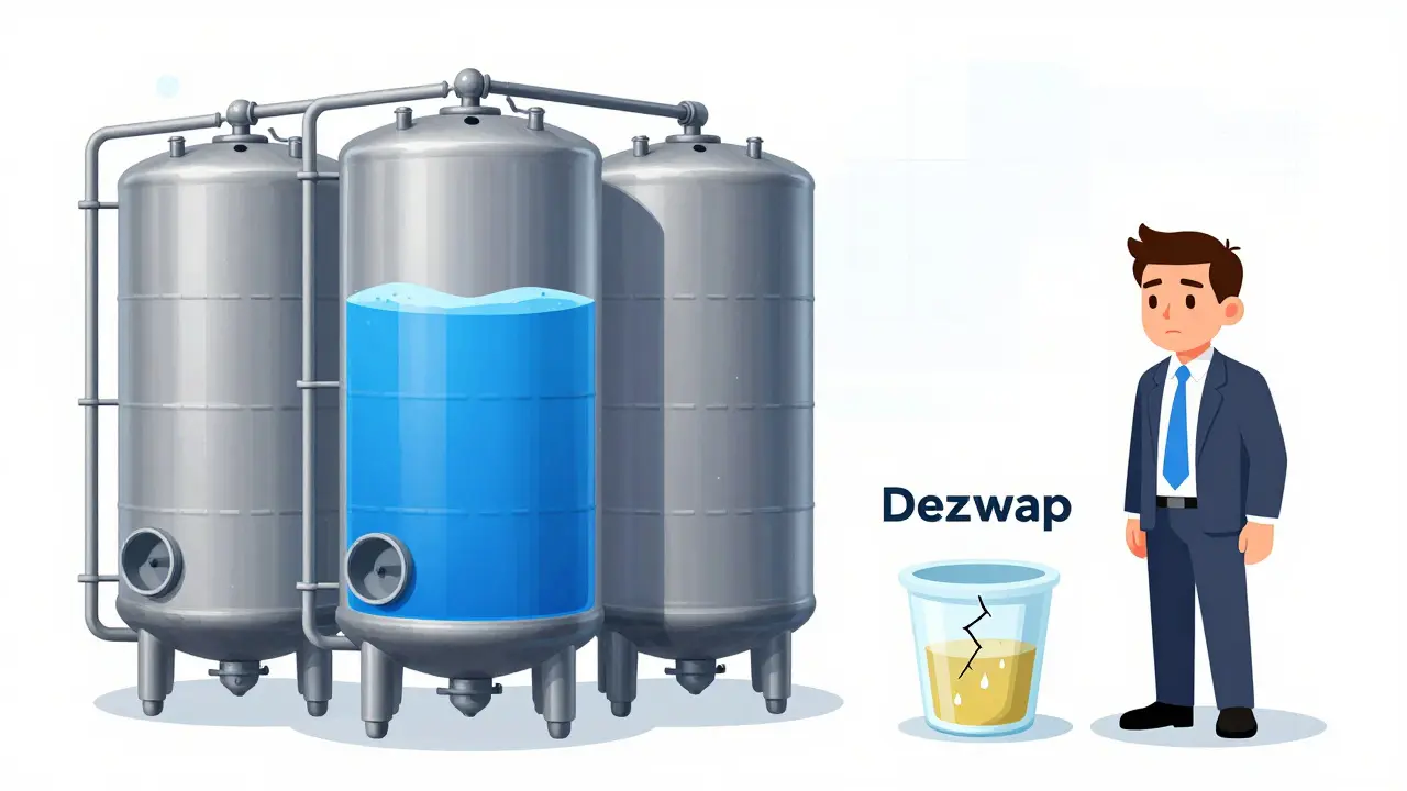Comparison of large full tanks vs tiny empty cup