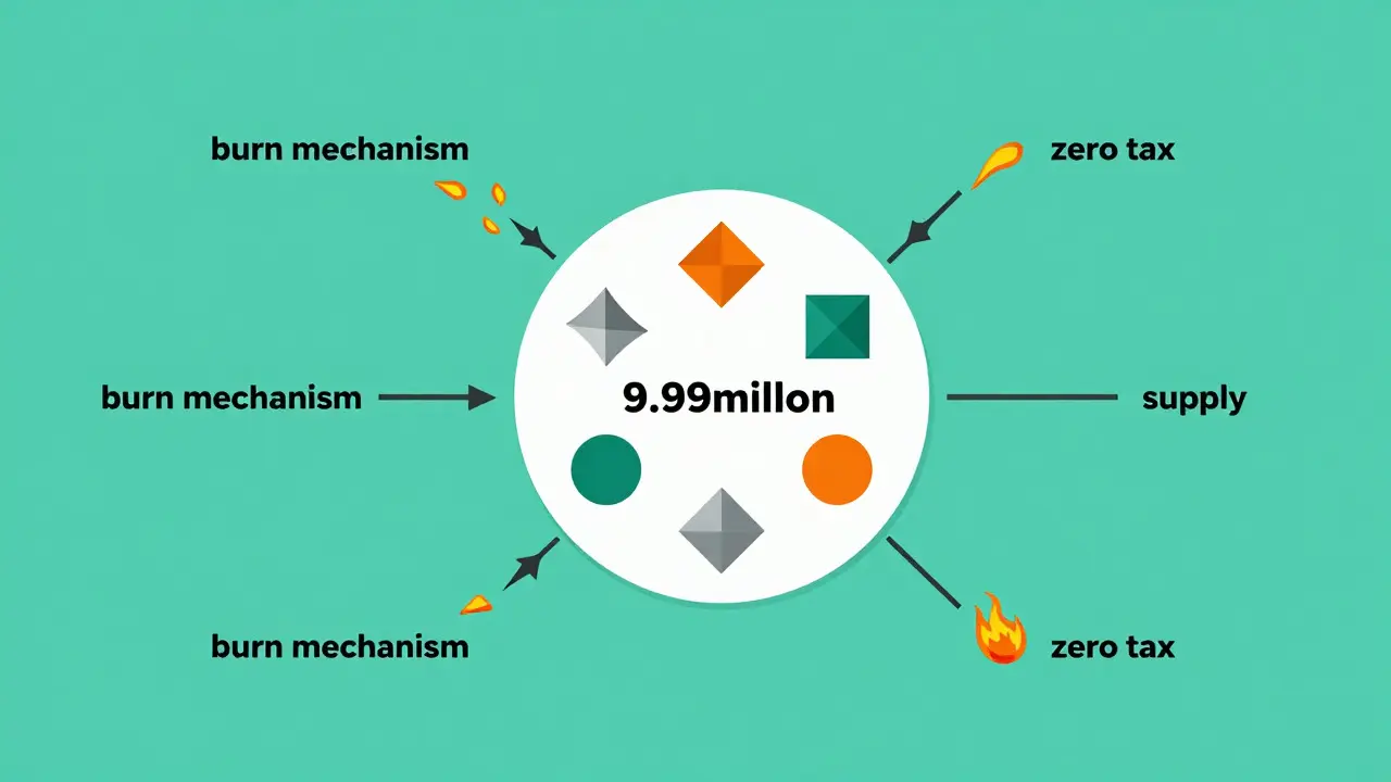 Schematic diagram showing Phauntem token burn mechanics