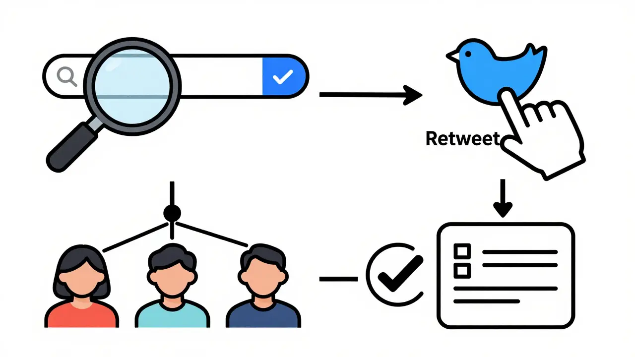Step-by-step infographic showing social media task requirements
