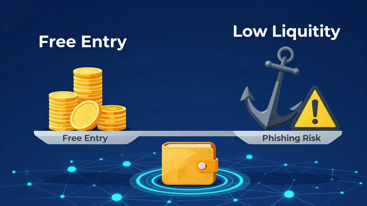 Visual balance scale comparing low cost against high project risks