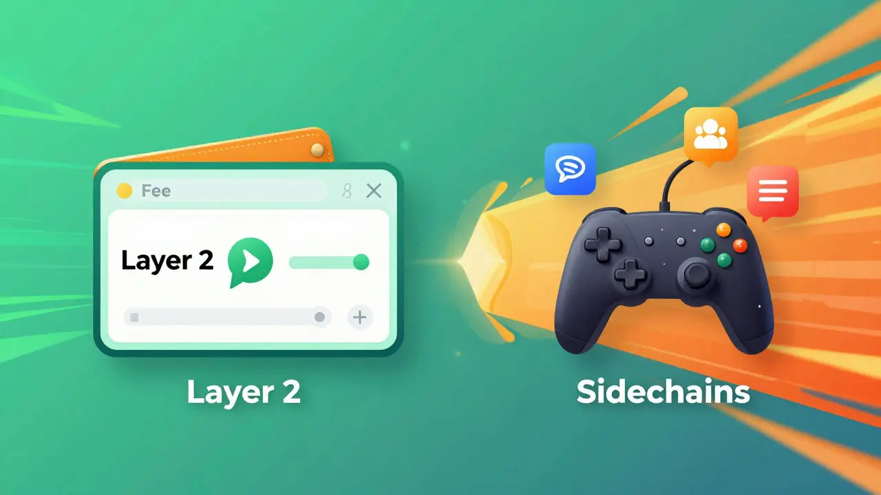 Visual comparison of transaction speed and cost for L2 and sidechains