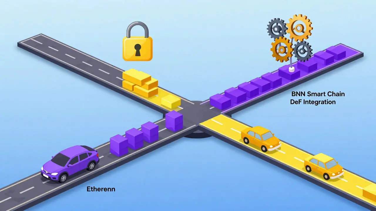 Visual comparison of two blockchain networks with different transaction characteristics