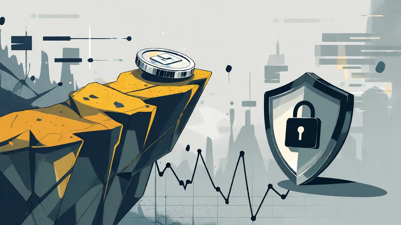 Fragile coin on a cliff edge illustrating low liquidity risks